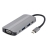 GEMBIRD MULTI ADAPTER USB TYP-C 8W1 (HUB3.1 + HDMI + VGA + PD + CZYTNIK KART + DŹWIĘK STEREO), SZARY-455942