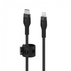 BELKIN KABEL USB-C TO LIGHTNING BRAIDED SILICONE 3M, BLACK-486744