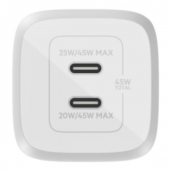 BELKIN WALL CHARGER 45W DUAL USB-C GAN PPS WHITE-488475