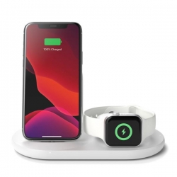 BELKIN WIRELESS CHARGER 3IN1 STAND/PAD/APPLE WATCH WHITE-518214