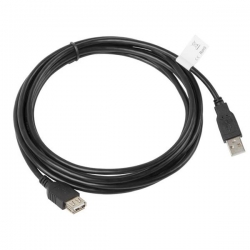 Kabel Lanberg  CA-USBE-10CC-0030-BK (USB 2.0 Męski - USB 2.0 Żeński; 3m; czarny)