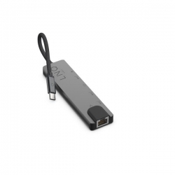 LINQ HUB USB-C 6IN1 PRO MULTIPORT (HDMI 2.0 4K/60HZ, USB-C PD 100 W DO ZASILANIA, USB-C 3.2, 2X USB-A 3.2, GBIT ETHERNET