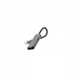 LINQ HUB USB-C ADAPTER 2IN1 (1X HDMI 2.0 4K/60HZ, 1X USB-C PD 100W DO ZASILANIA), PLECIONY KABEL 15 CM-549008