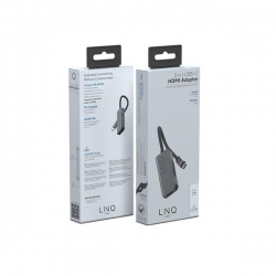 LINQ HUB USB-C ADAPTER 2IN1 (1X HDMI 2.0 4K/60HZ, 1X USB-C PD 100W DO ZASILANIA), PLECIONY KABEL 15 CM-549012